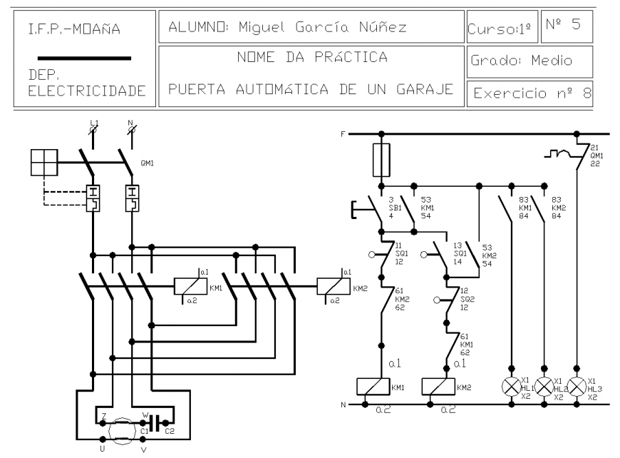 Garage electric detail drawing in dwg file.