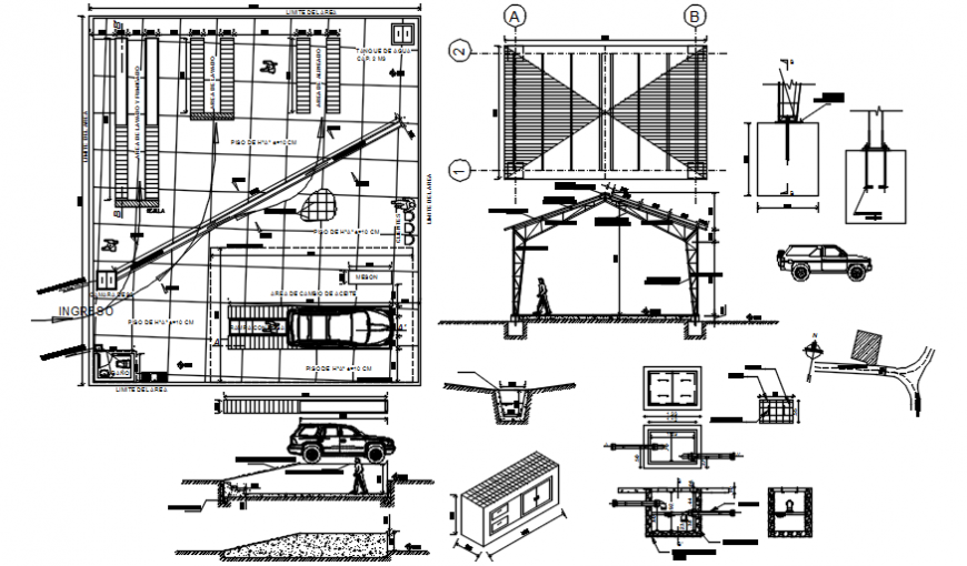 Garage house drawing cad file