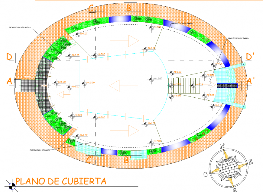 Garden and deck plan drawing in dwg file.
