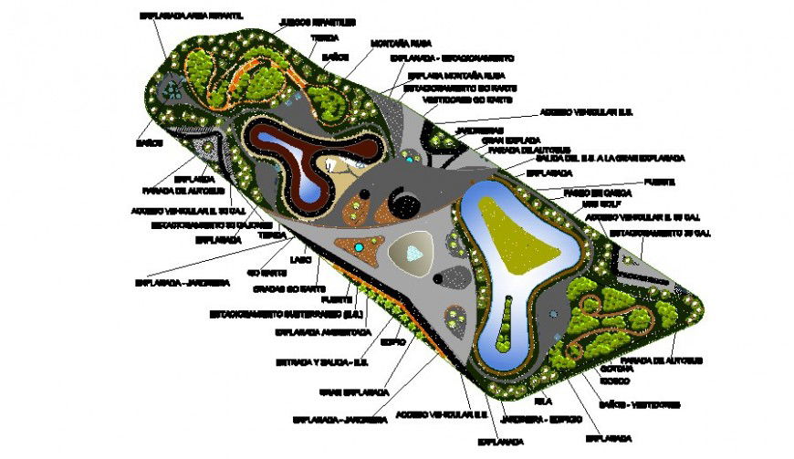 Garden area details 2d view layout plan autocad file