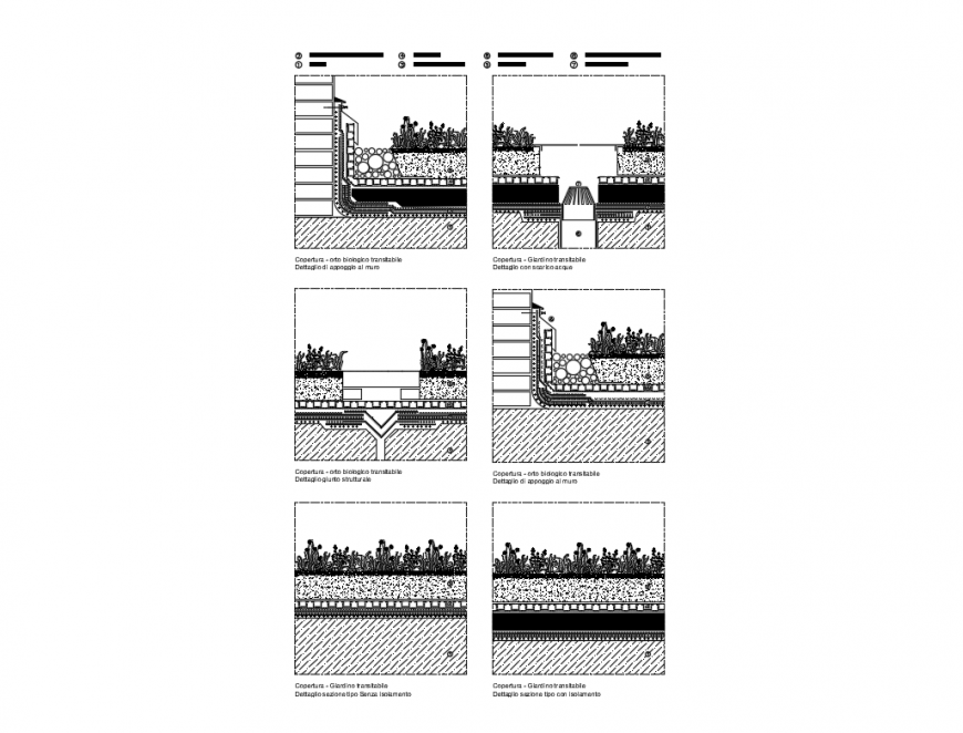 Garden cover constructive structure and automation details with landscaping dwg file