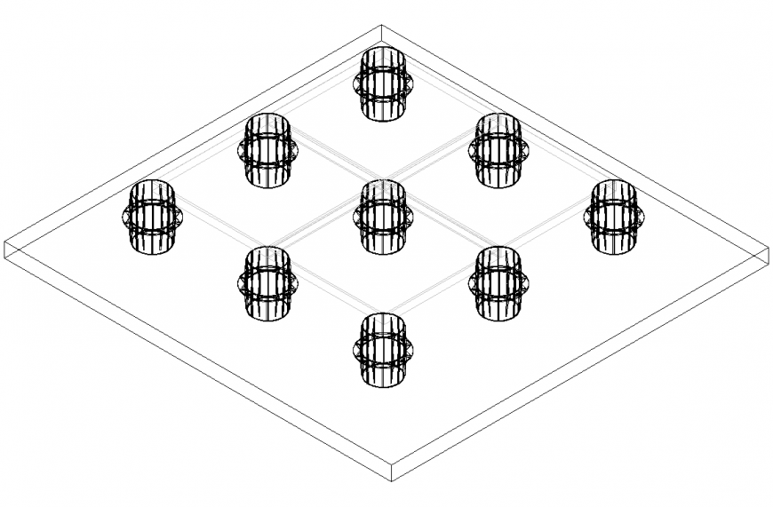 Garden floors 3 D detail autocad file