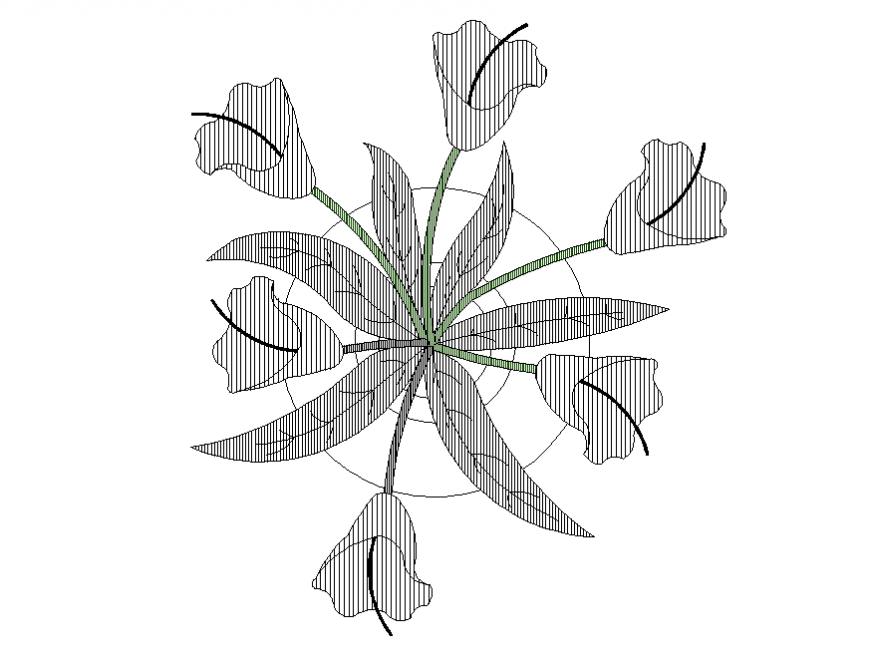 Garden flower plant 3d drawing cad block details dwg file
