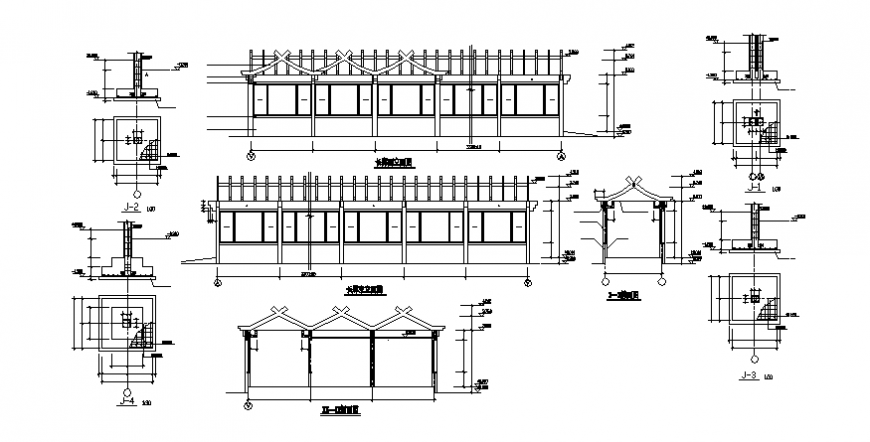 Garden gate and fencing architecture project dwg file