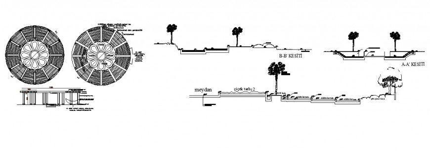 Garden gate and gazebo auto-cad drawing details dwg file