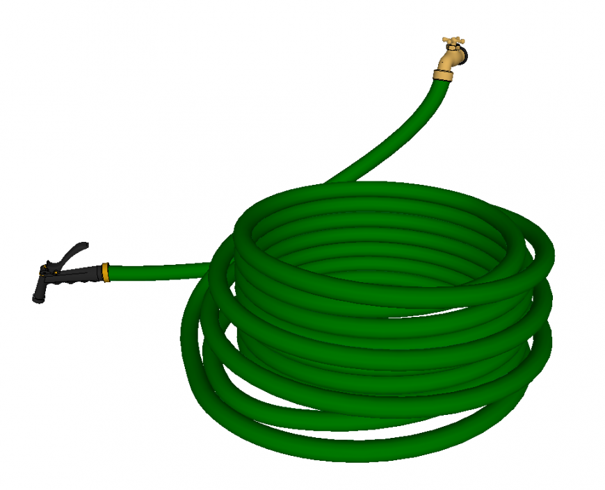 Garden hose detail elevation 3d model sketch-up file