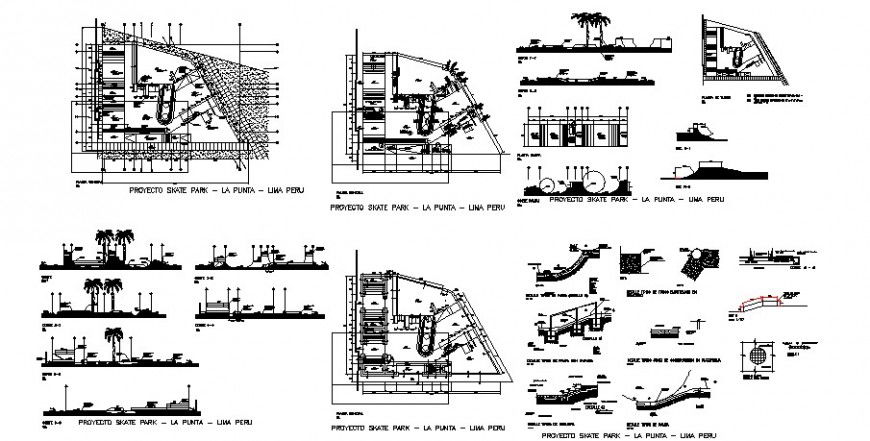 garden landscaping design with light installation detail