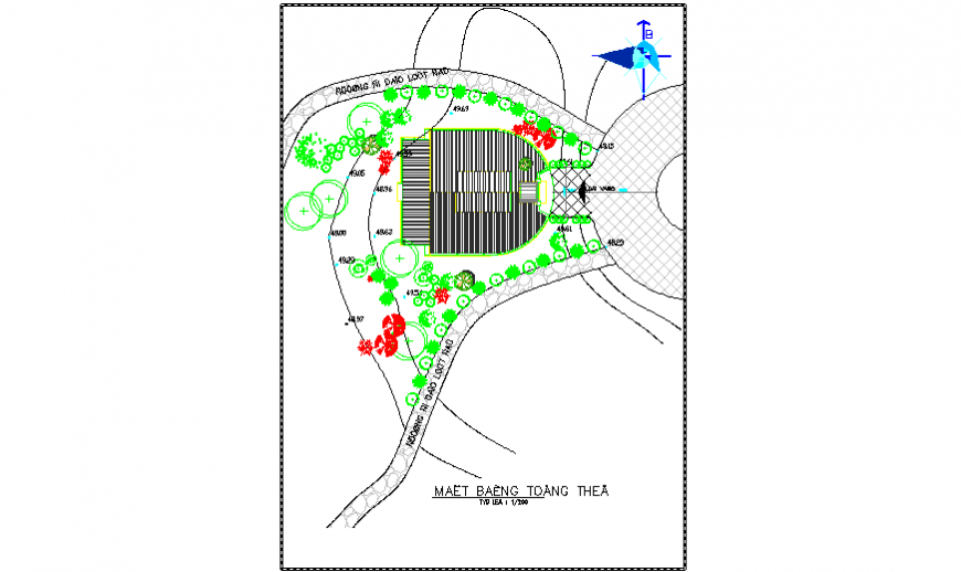 Garden Landscaping layout of community center design drawing