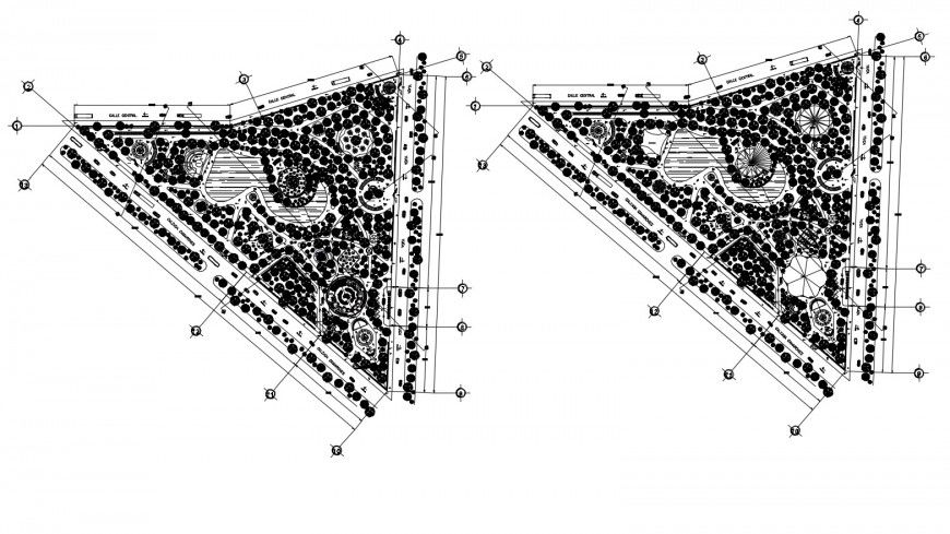 Garden layout plan 2d view autocad file