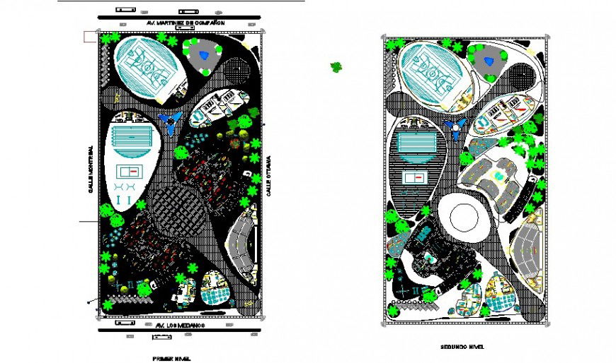 Garden layout plan detail drawing in AutoCAD file.