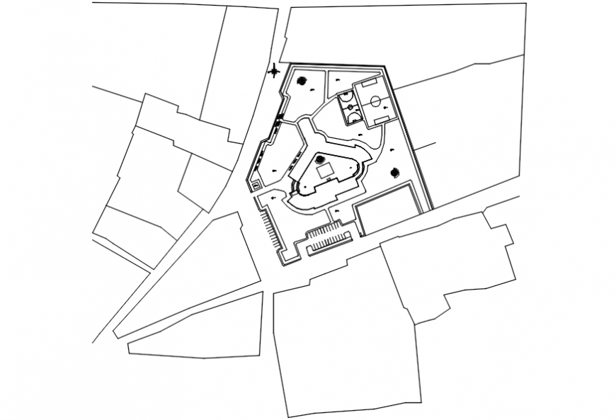 Garden of school landscaping structure cad drawing details dwg file