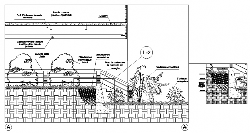 Garden pedestrian walk, cobble stone and landscaping automation drawing details dwg file