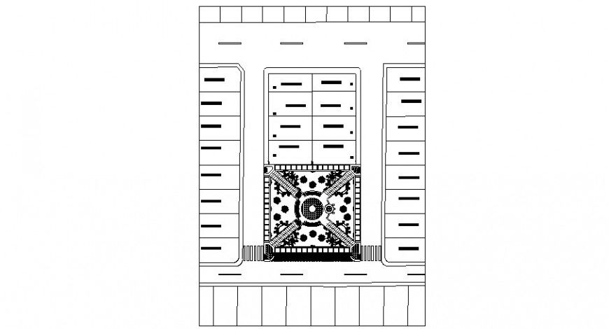 Garden plan for housing area in auto cad