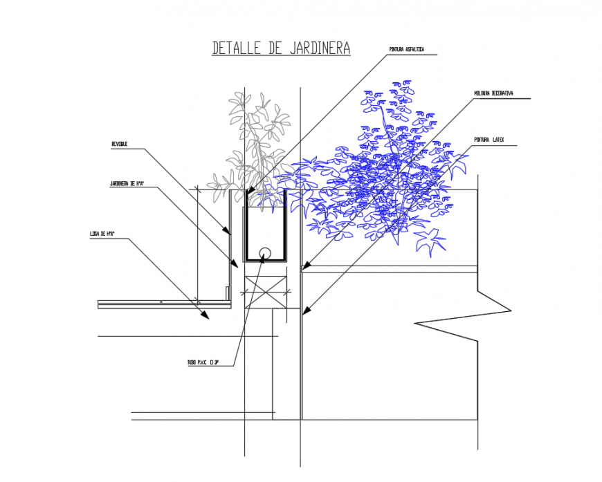 Garden planter automation landscaping cad drawing details dwg file