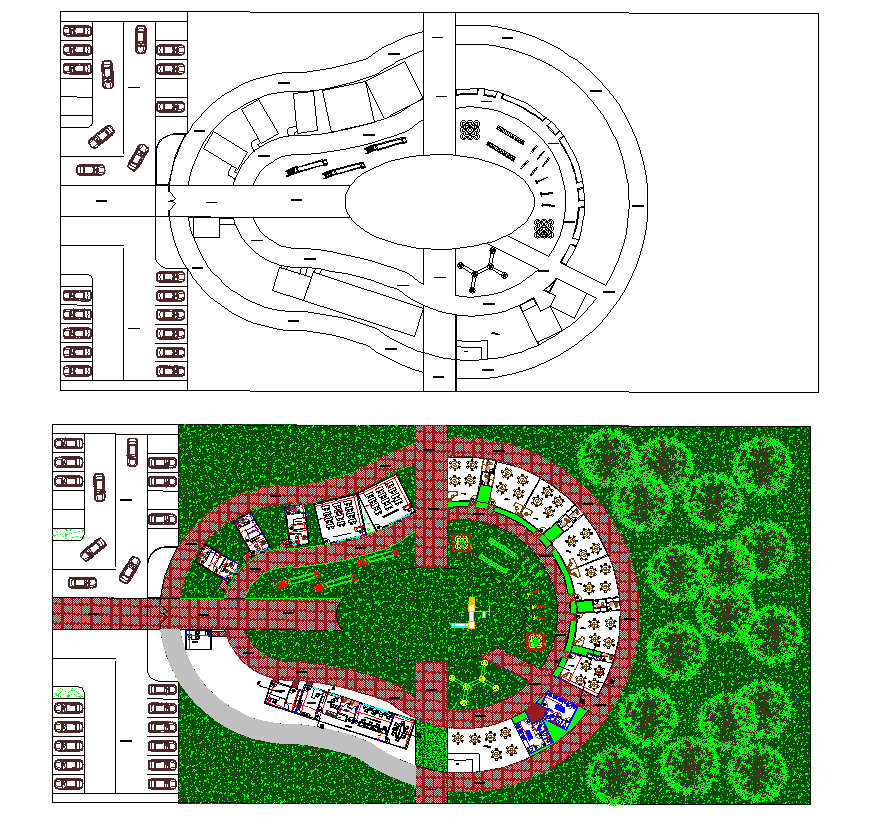 Garden playground structure detail elevation 2d view layout file