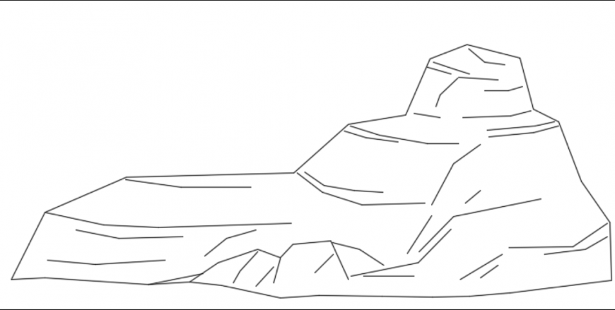 Garden rockery elevation detail