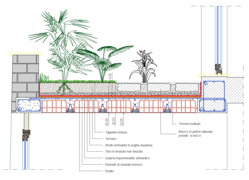 Garden roof cad drawing auto-cad details dwg file