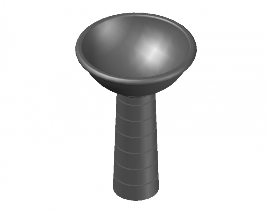 Garden stand fountain 3d cad drawing details dwg file