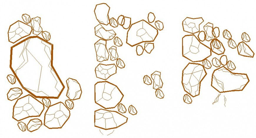 Garden stone blocks cad drawing details dwg file