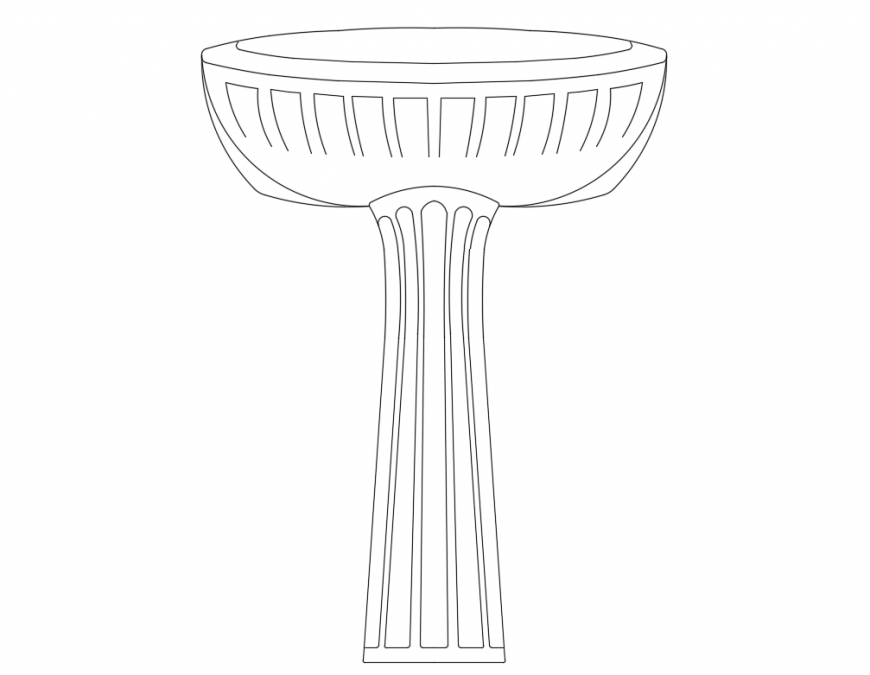 Garden stone planter facade elevation cad drawing details dwg file