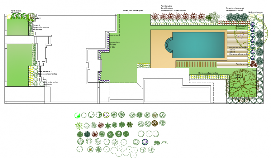 Garden structure detail elevation 2d view layout file