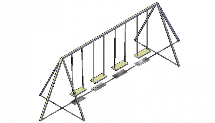 Garden swings 3d model detail layout autocad file