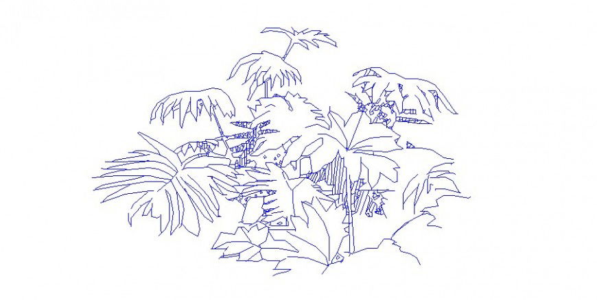 Garden tree plants 2d elevation block cad drawing details dwg file