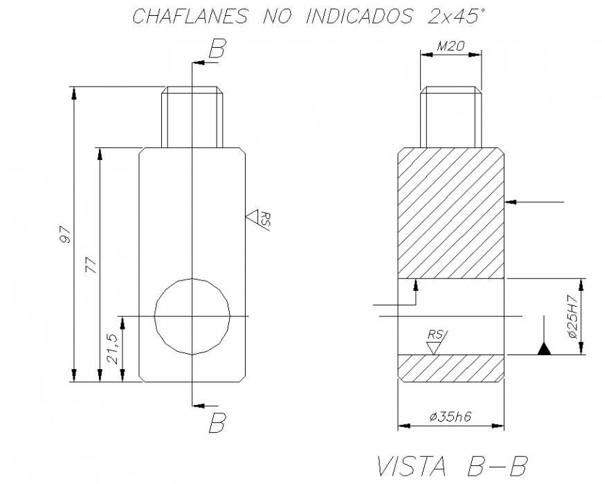 Gas cylinder front view detailing plan dwg file.
