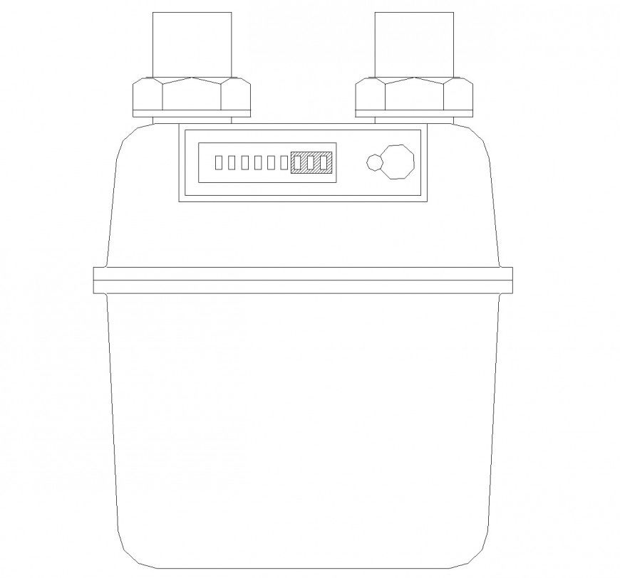 Gas meter plan detail dwg file