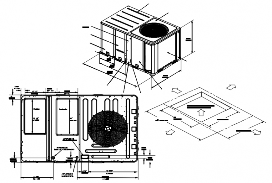 Gas stove with cabinet section, plan and structure drawing details dwg file
