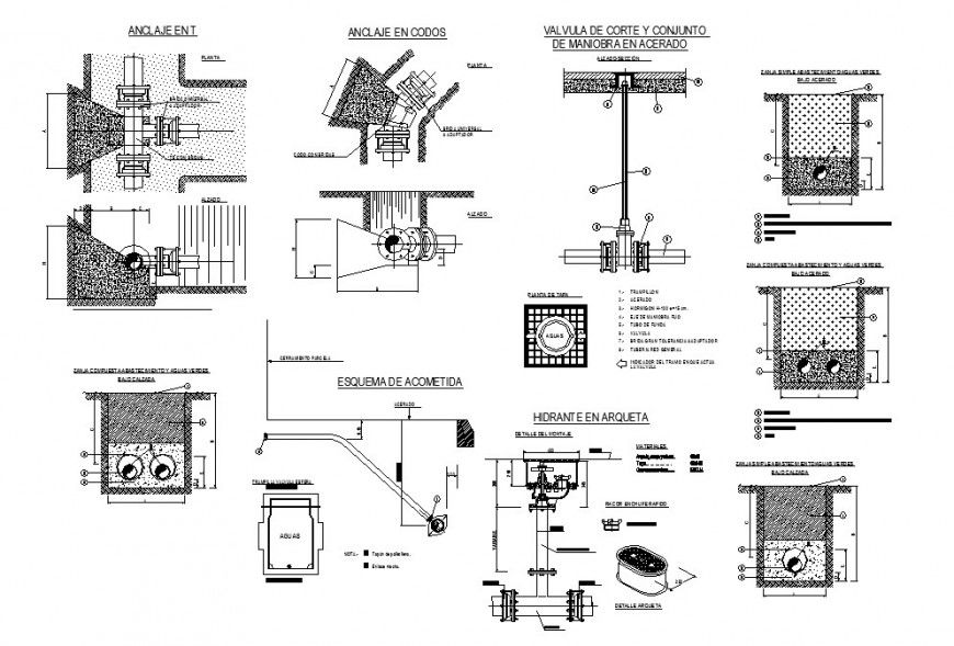 Gas supply and installation drawing details of house dwg file