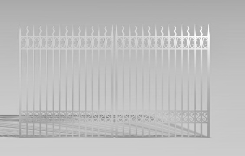 3d Iron Main Gate Isometric Elevation Design Max File