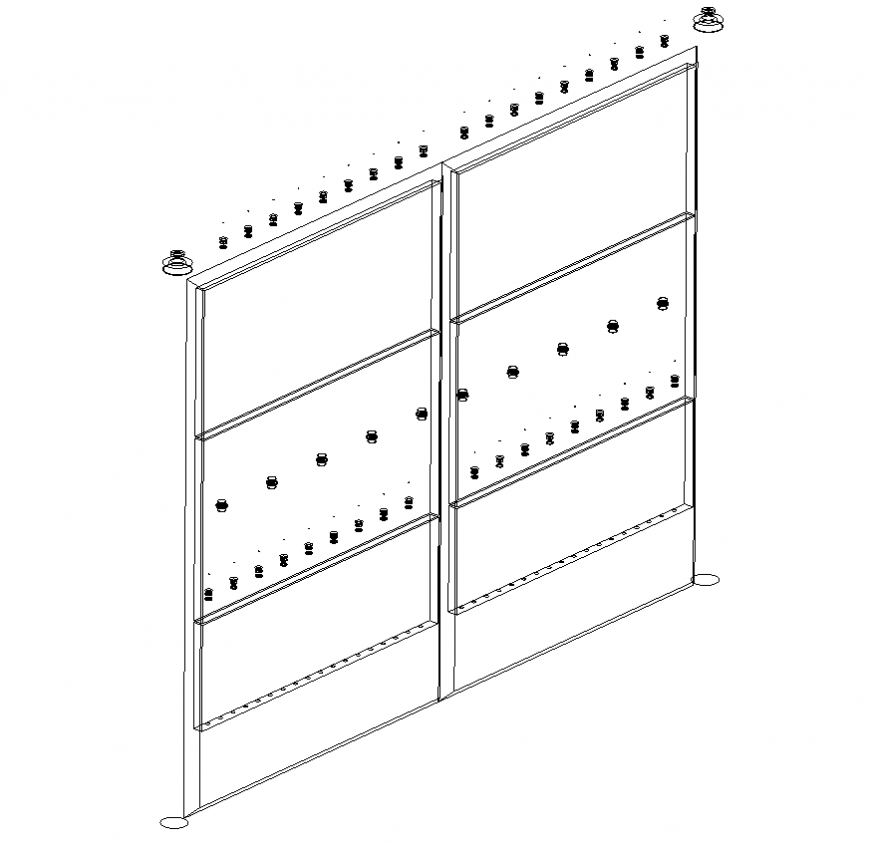 Gate structure detail elevation 2d view layout file