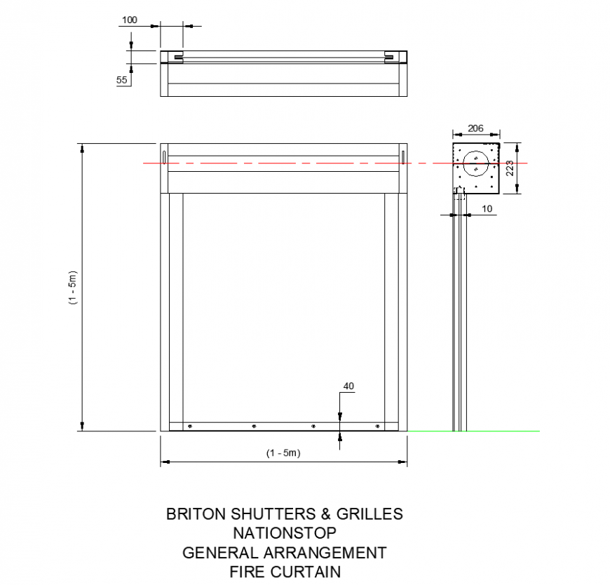 General arrangement of detail shutter and grills elevation 2d view autocad file