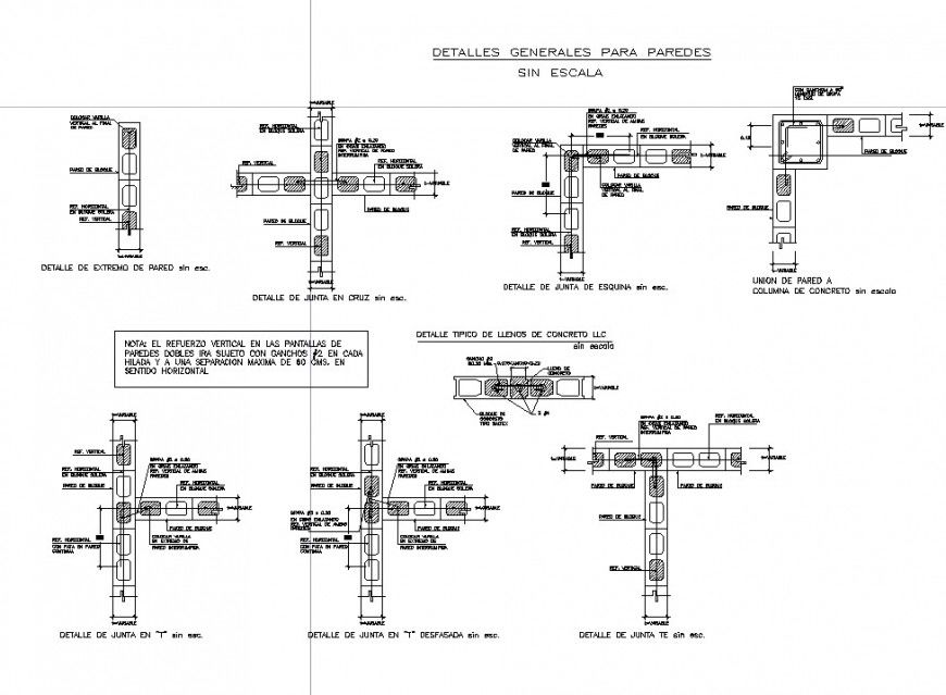 General detail for wall section layout file