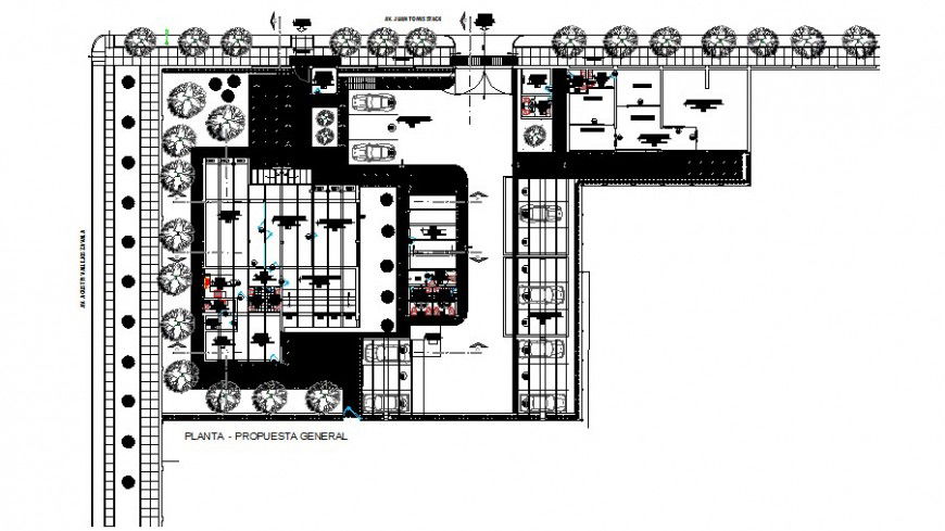 General Distribution Layout Plan of Local Hospital Building DWG File
