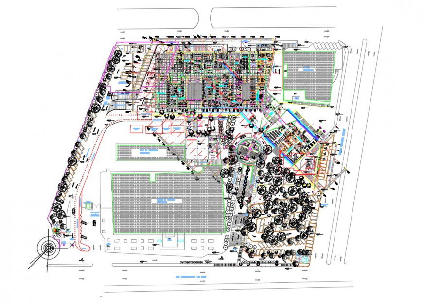 General hospital building architecture layout plan details dwg file