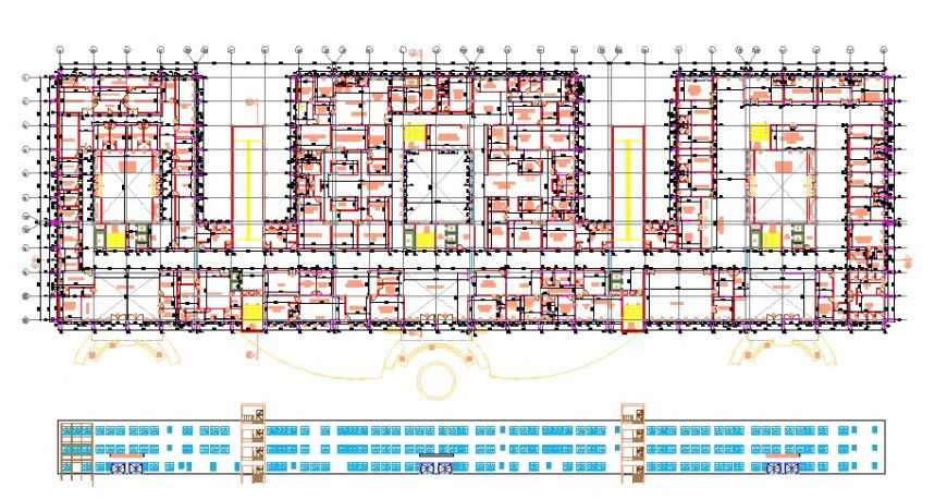General hospital building ground floor layout plan cad drawing details dwg file