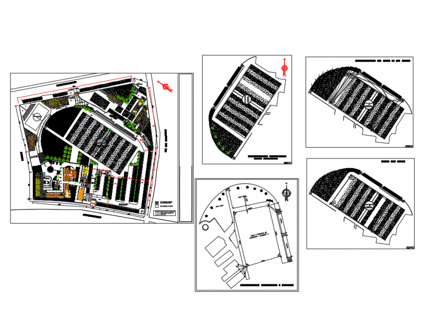 General hospital distribution plan and floor plan cad drawing details dwg file