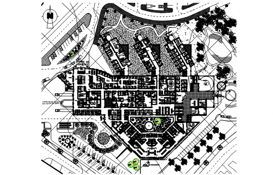 General hospital distribution plan auto-cad drawing details dwg file
