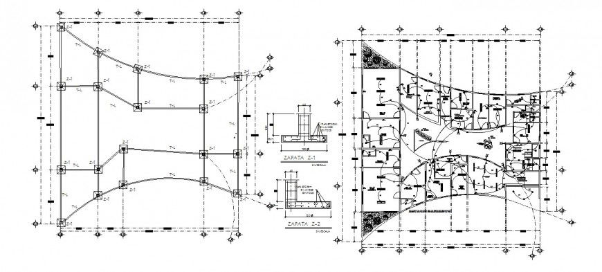 General hospital floor foundation plan and electrical layout cad drawing details dwg file