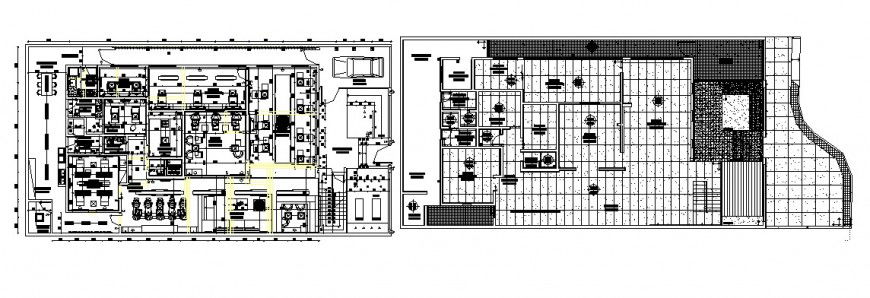 General hospital one floor plan and cover plan cad drawing details dwg file