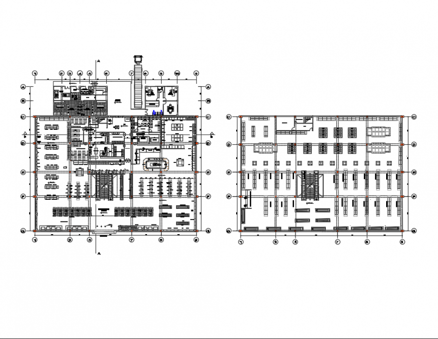 Office Building General Layout and Floor Plans for CAD Use in DWG Drawing File