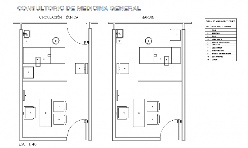 General Medicine Office Plan Design Detail DWG file