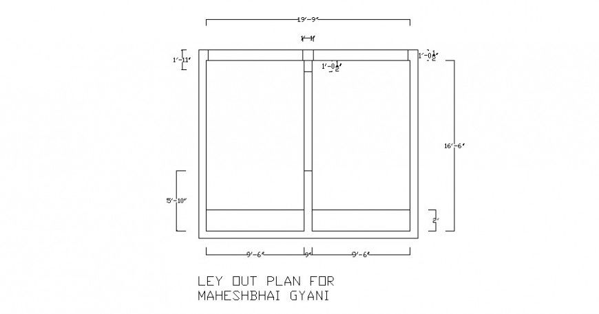 General plan for one family house cad drawing details dwg file