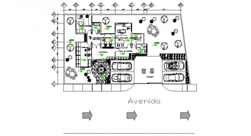 General plan of clinic in auto cad software
