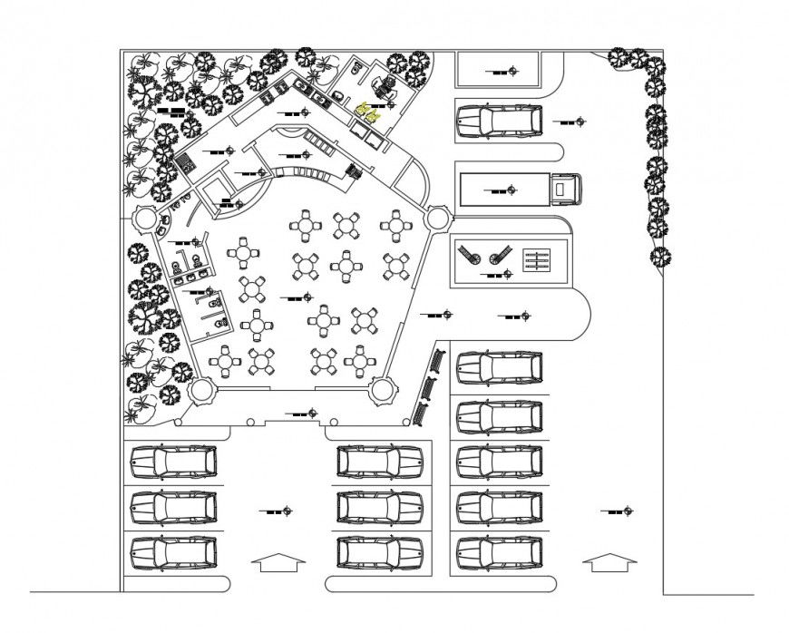 General plan of hotel in auto cad
