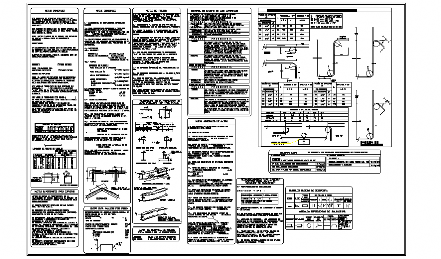 General specification and notes about structure detailing design