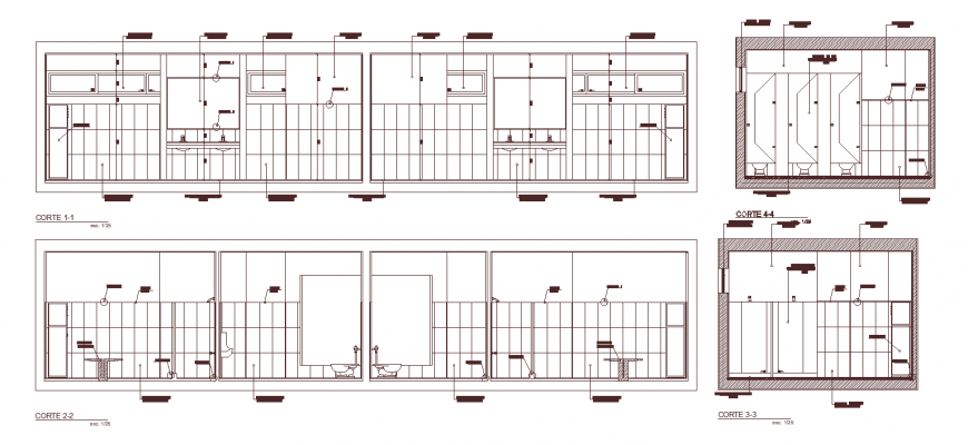 General toilet sectional elevation drawing in dwg file.