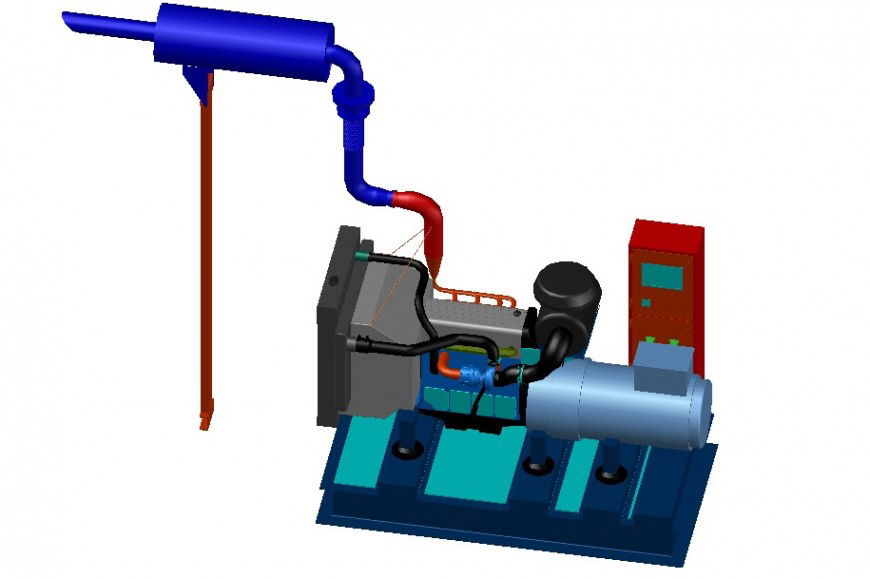 Generator details 3d model drawings of electrical blocks dwg file